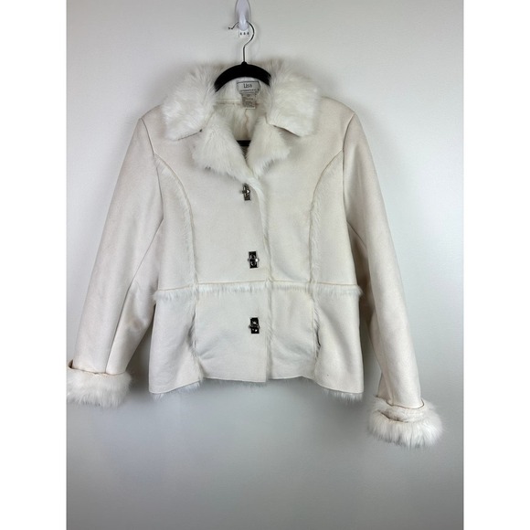 Pre-Loved Y2K Lisa International Fur Trimmed Jacket MED - Picture 1 of 7